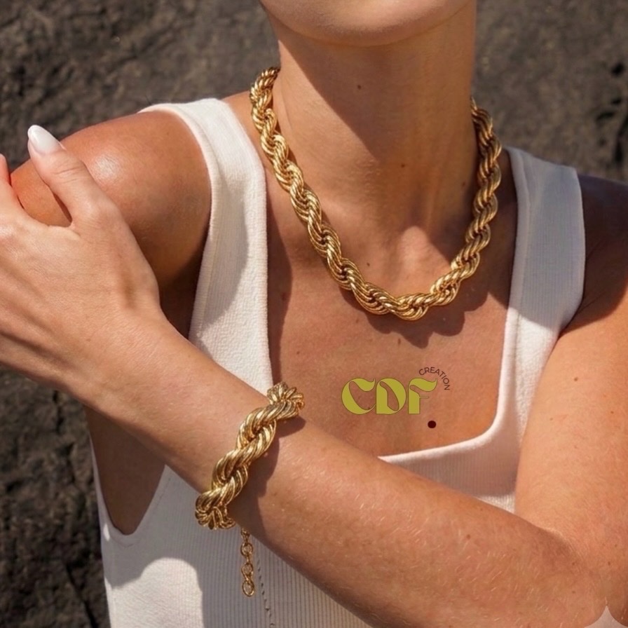 Collier et bracelet en acier inoxydable