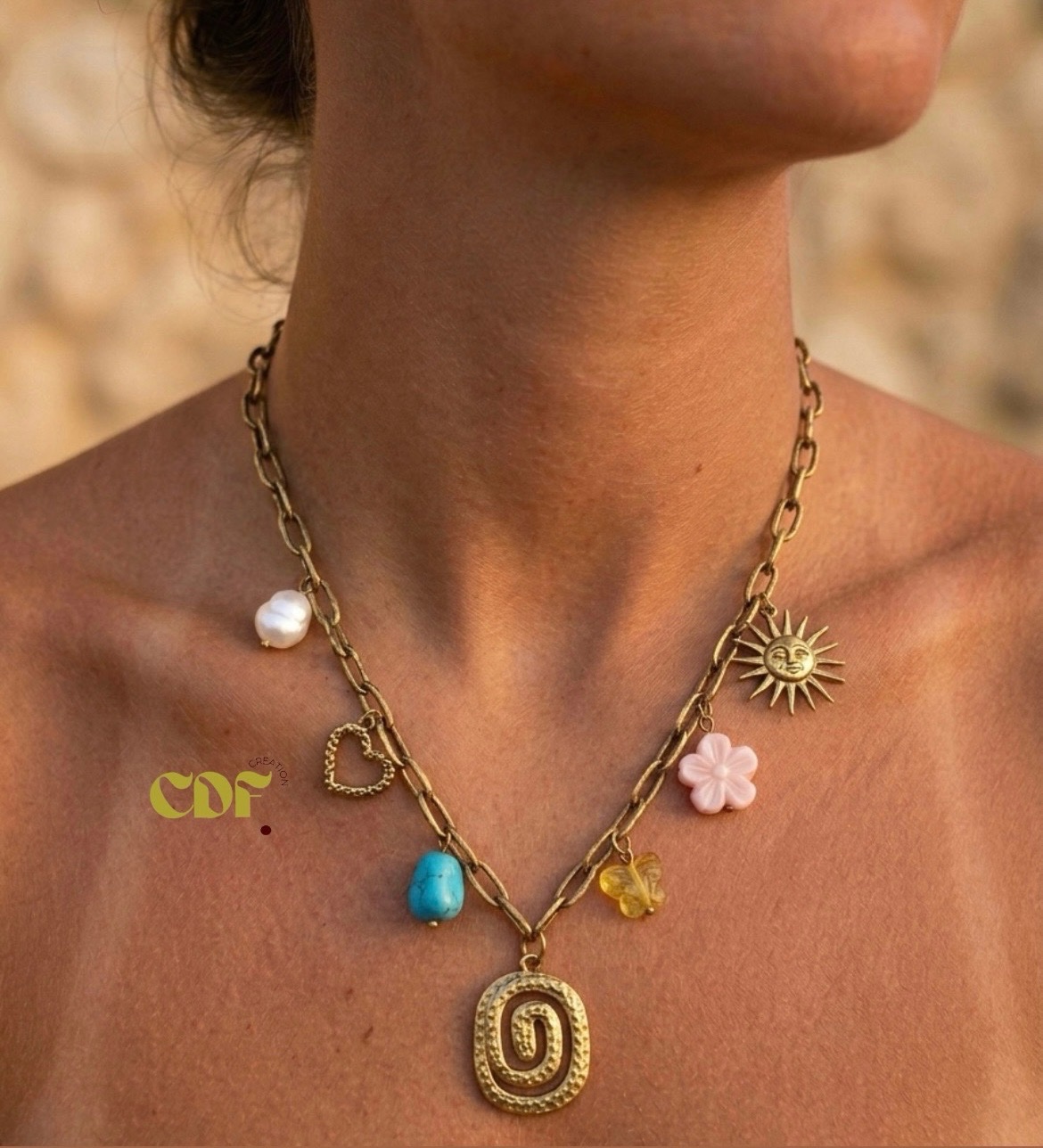 Collier fétiche en acier inoxydable