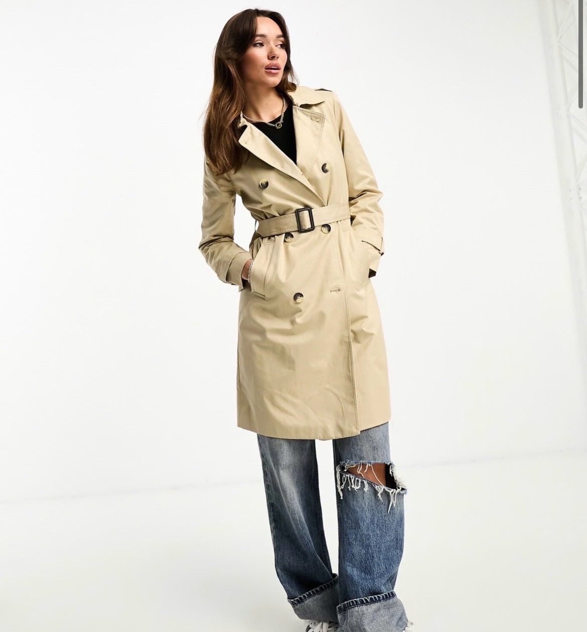🤎 Manteau style trench Stradivarius – Beige