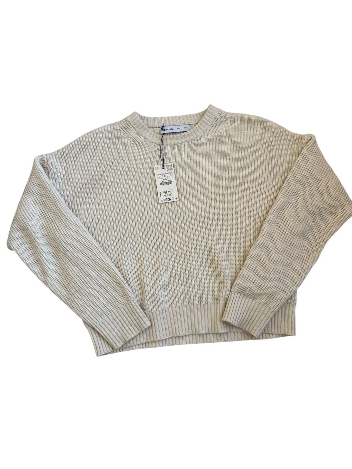 Pull basique en maille à côtes perelées avec laine 