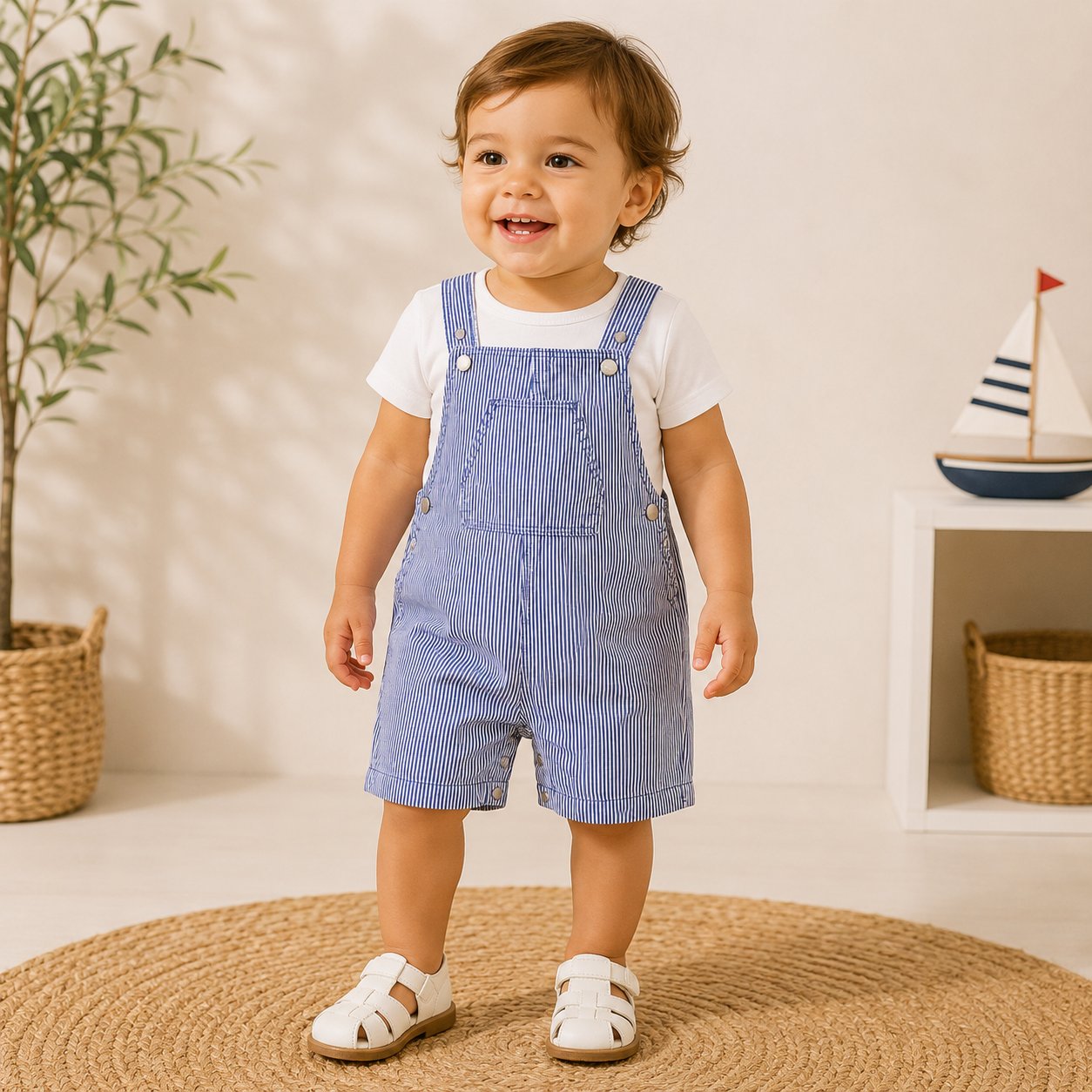 Salopette rayée Petit Bateau
