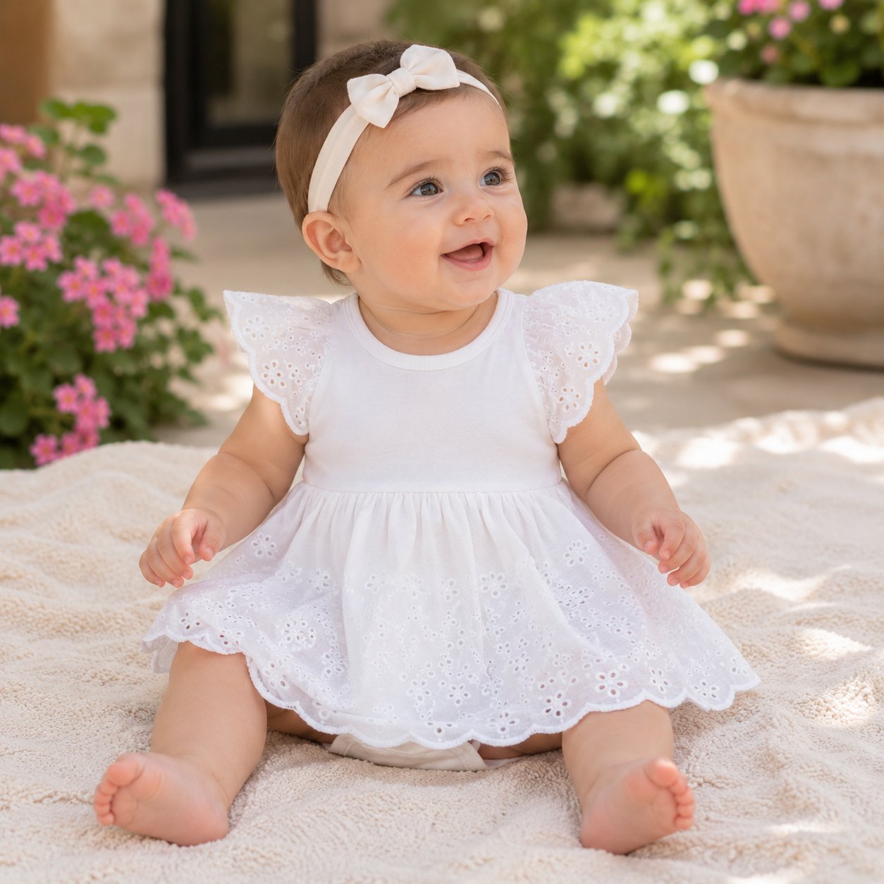 Robe blanche brodée élégante