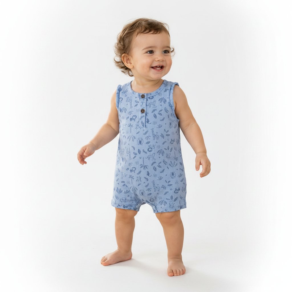 Barboteuse Safari Bleu