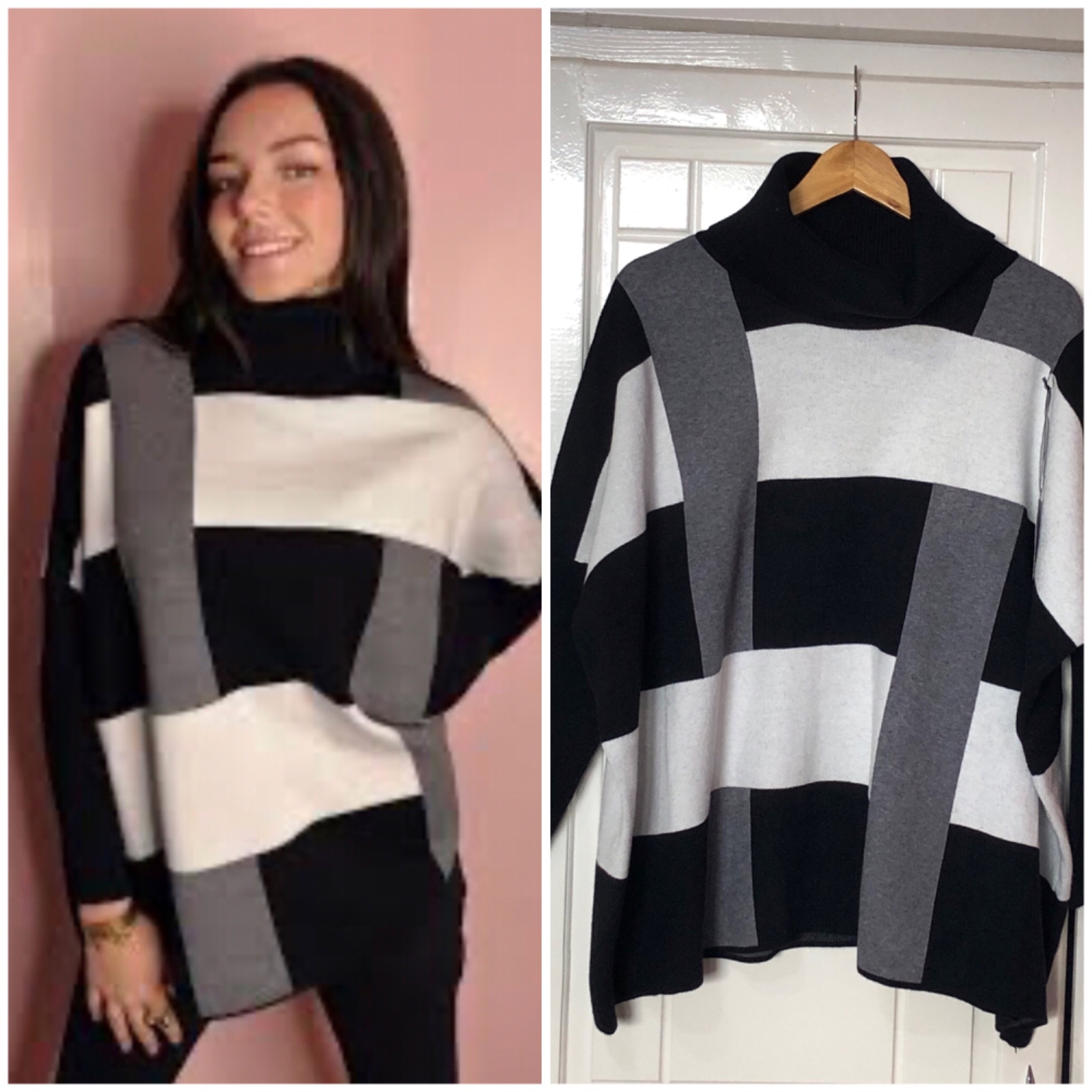 Pull col roulé en mode cape 