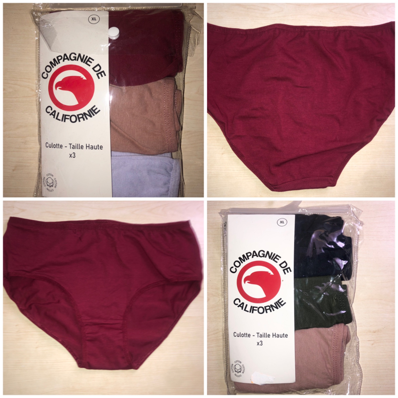 2 packets de culotte (6 piéces) taille Xl en cotton neuves evidemment 