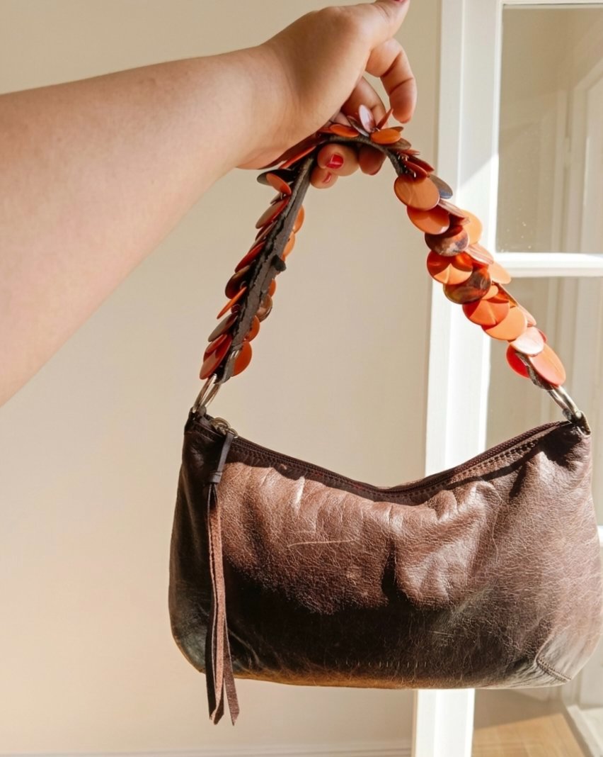 Sac Coccinelle Original en Cuir Véritable 🤎 (Style Boho / Vintage)