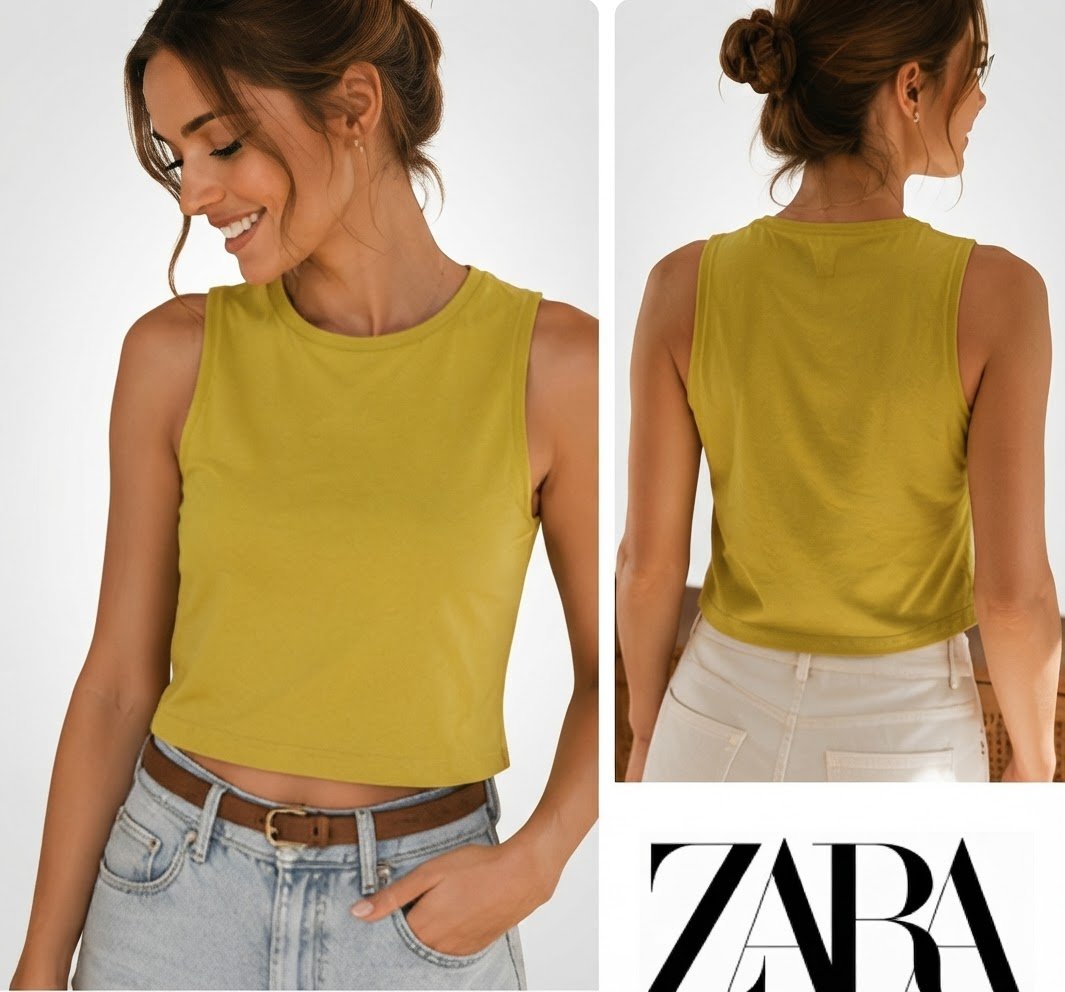 Joliiiiii crop top Zara T38 jaune moutarde en daim fermeture zippée très coquet 💛🧡💛 