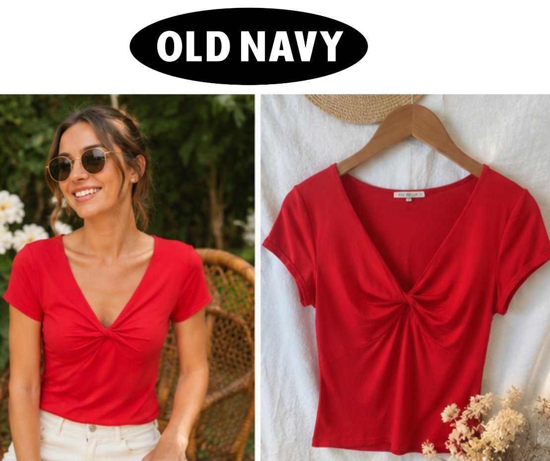 Joliiiiii Tee-shirt Old Navy T38 rouge vif état neuf 🎈❤️❣️ 