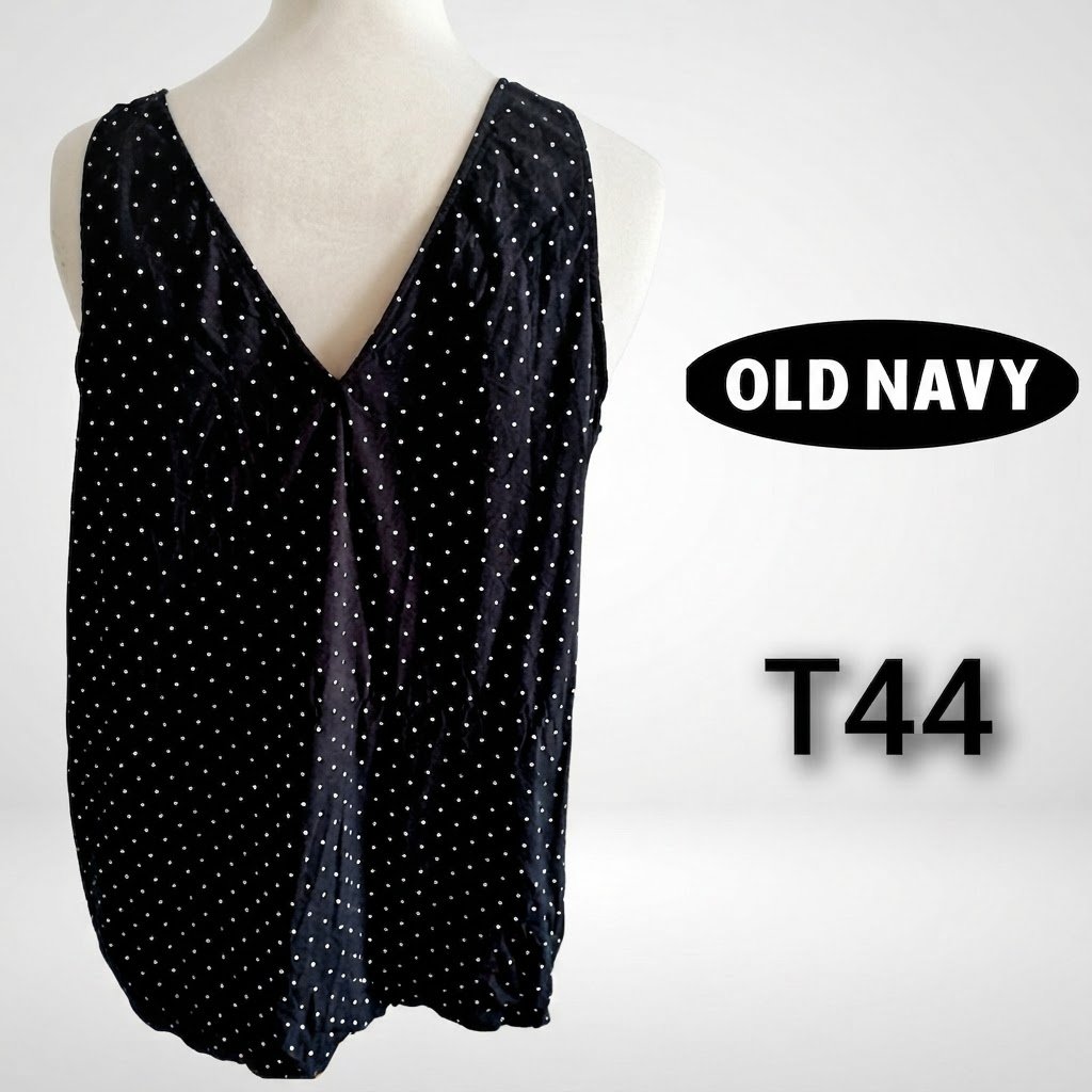 Joliiiiii haut Old Navy T44 noir à petits pois état neuf  🖤🤍 