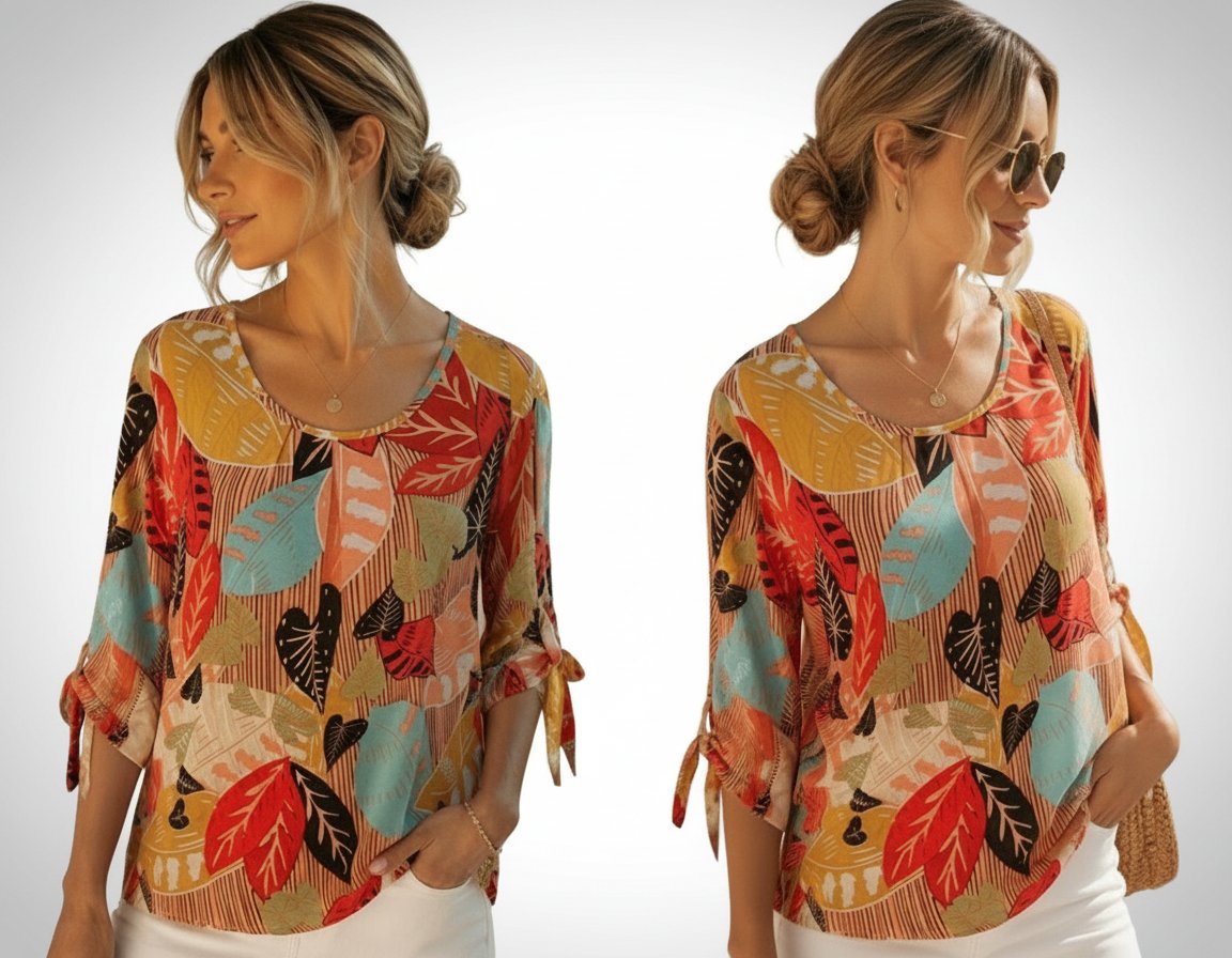 Joliiiiiie blouse T44 couleurs vives d'été manches 3 /4 🧡💛💚 