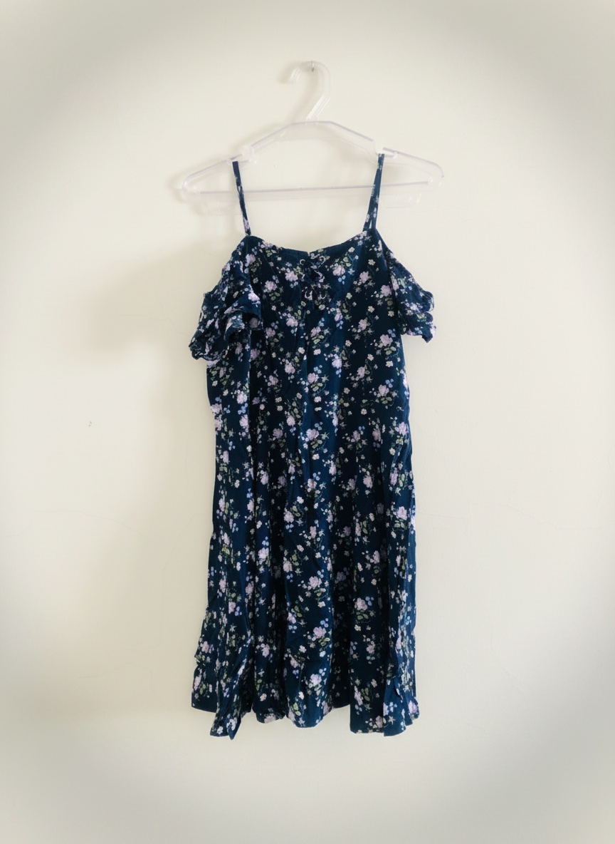 Robe bleue fleurie