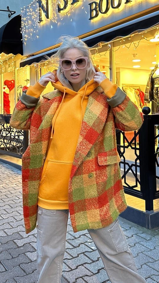 Manteau femme orange miarte