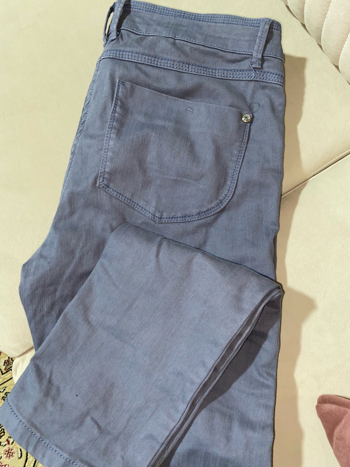 Pantalon jeans bleu "raccourci grain de malice"