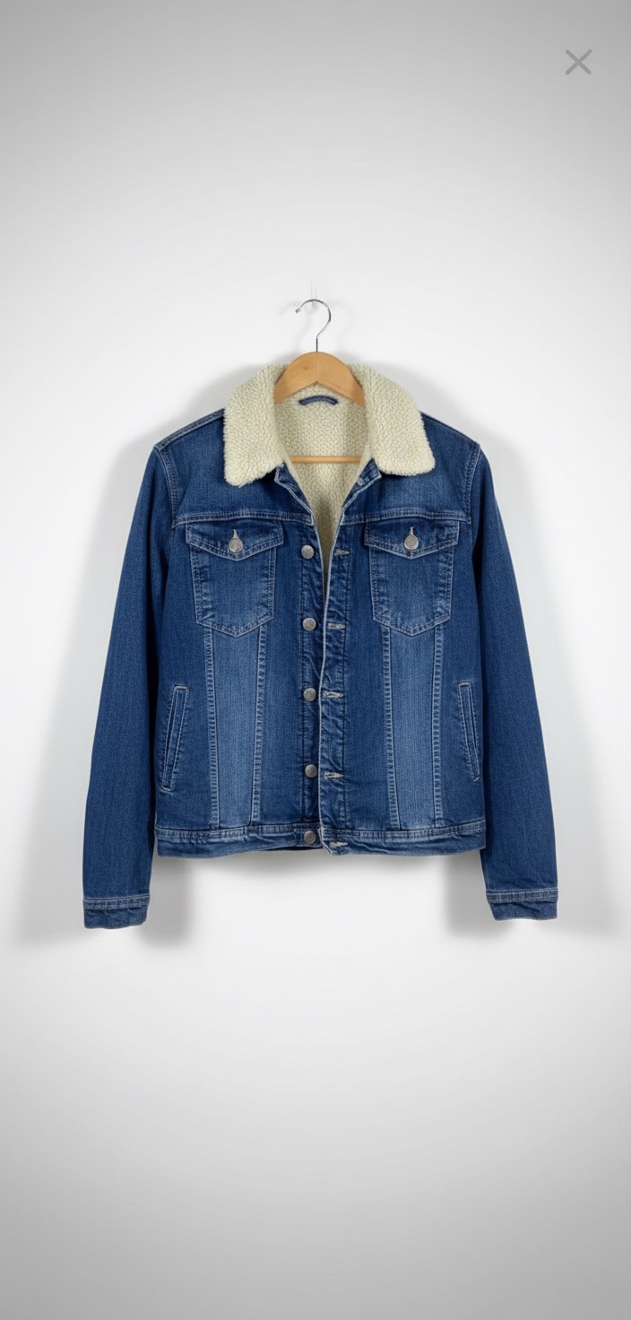 Veste jeans avec fourrure