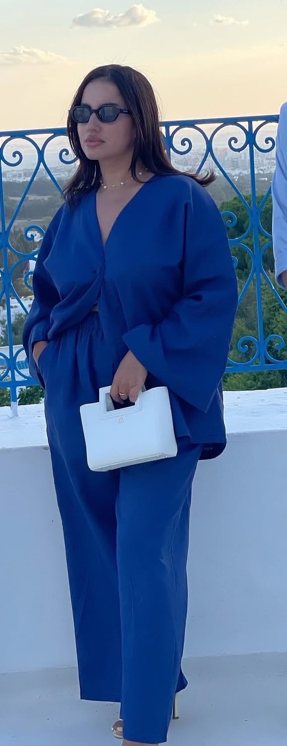 Set en lin bleu