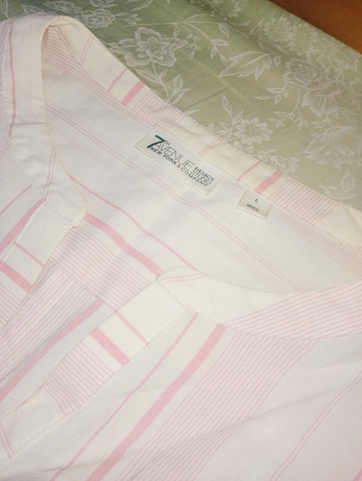 Chemise rillet rose 3/4 