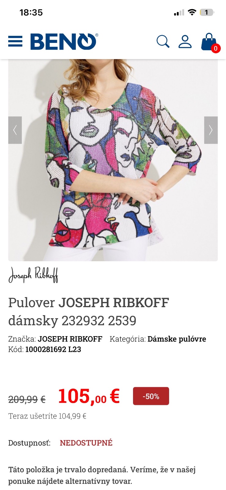 Pullover ou cache maillot jospeh ribkoff 