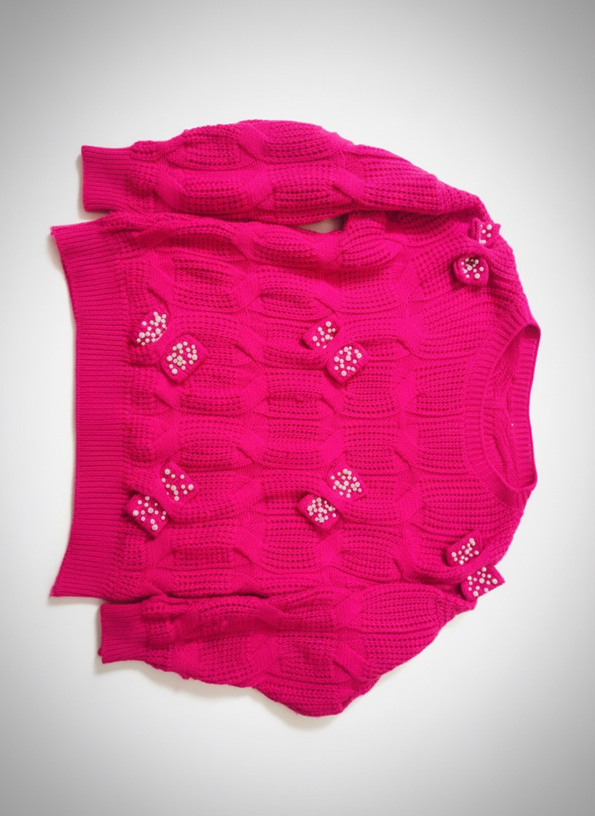 Pull laine rose