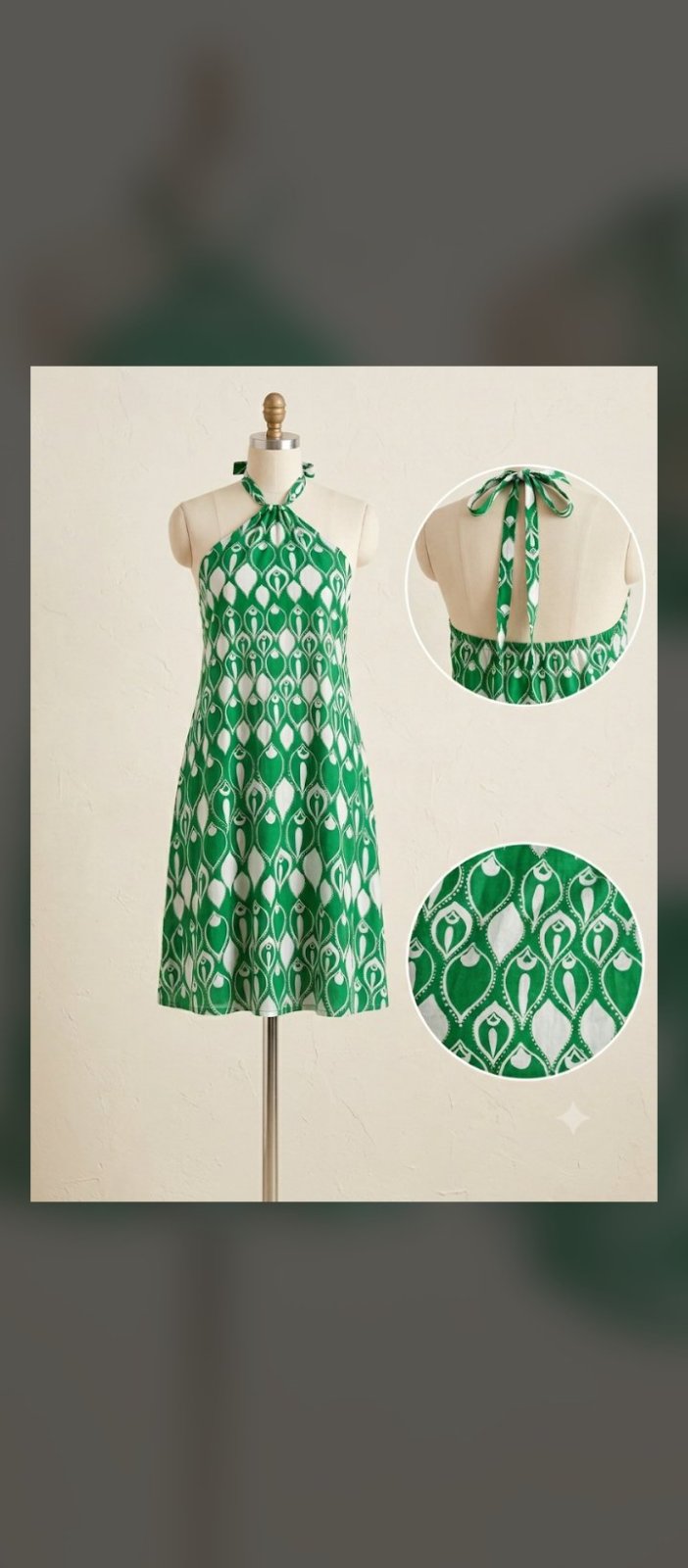 Robe courte vert 