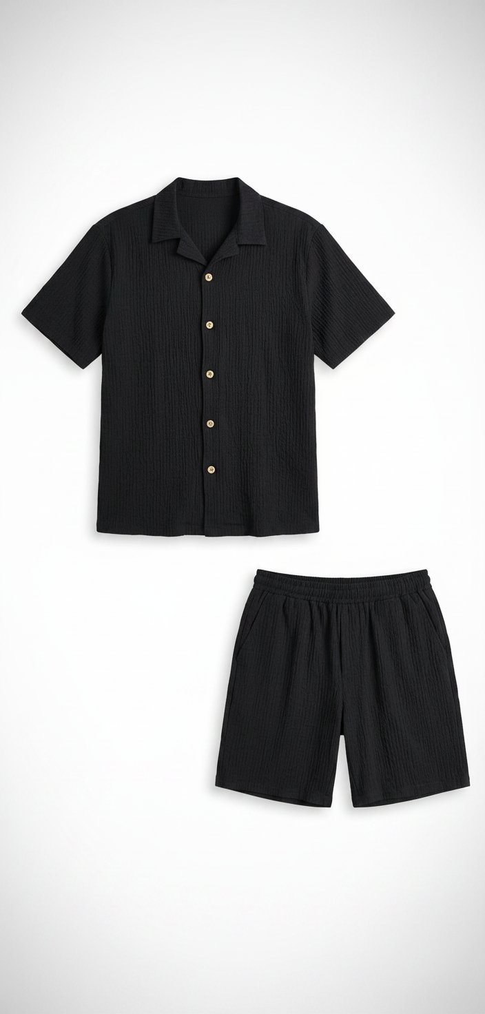 Ensemble chemise+short noir 