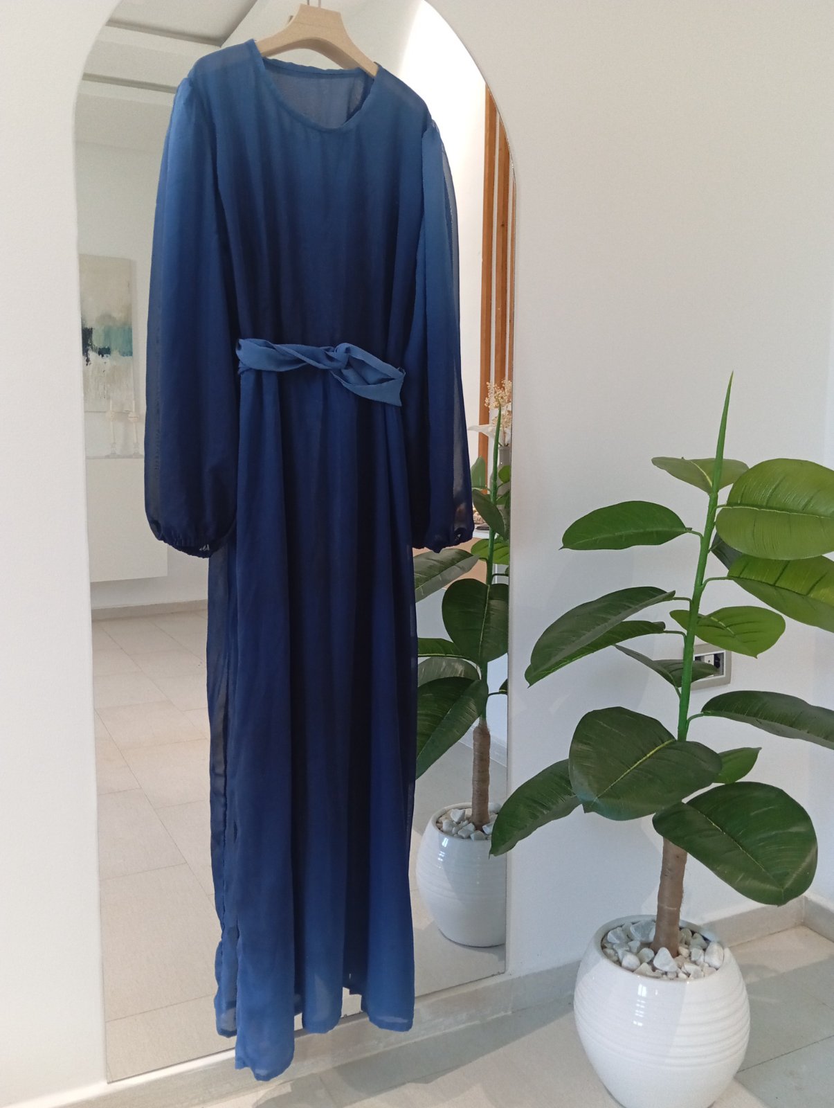 Robe mousseline Bleu dégradé 