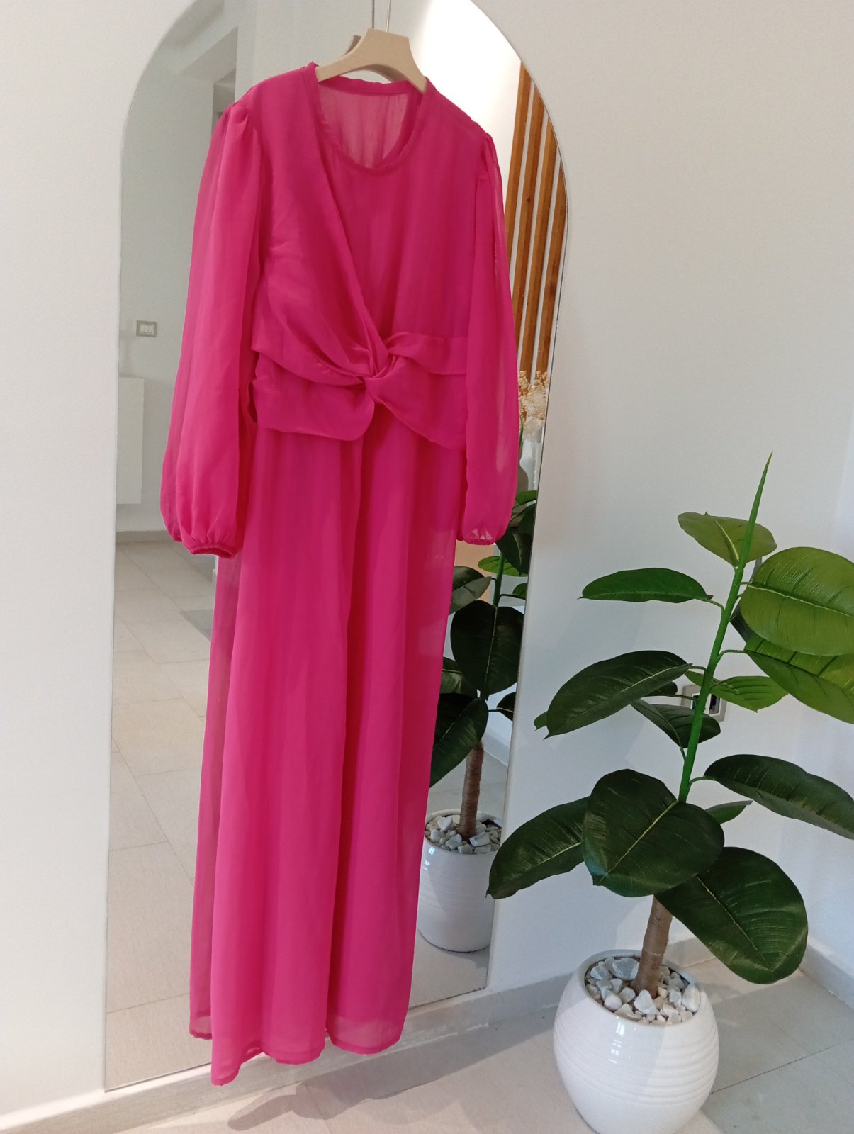 Robe mousseline fushia 
