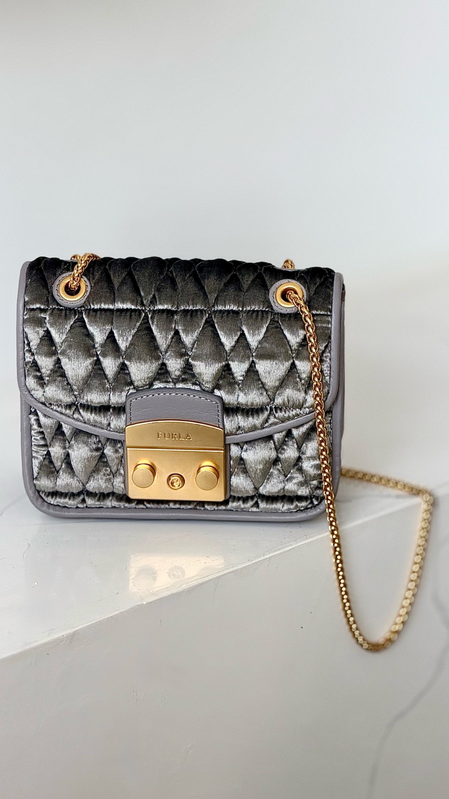 Sac Furla Metropolis en Velours Gris