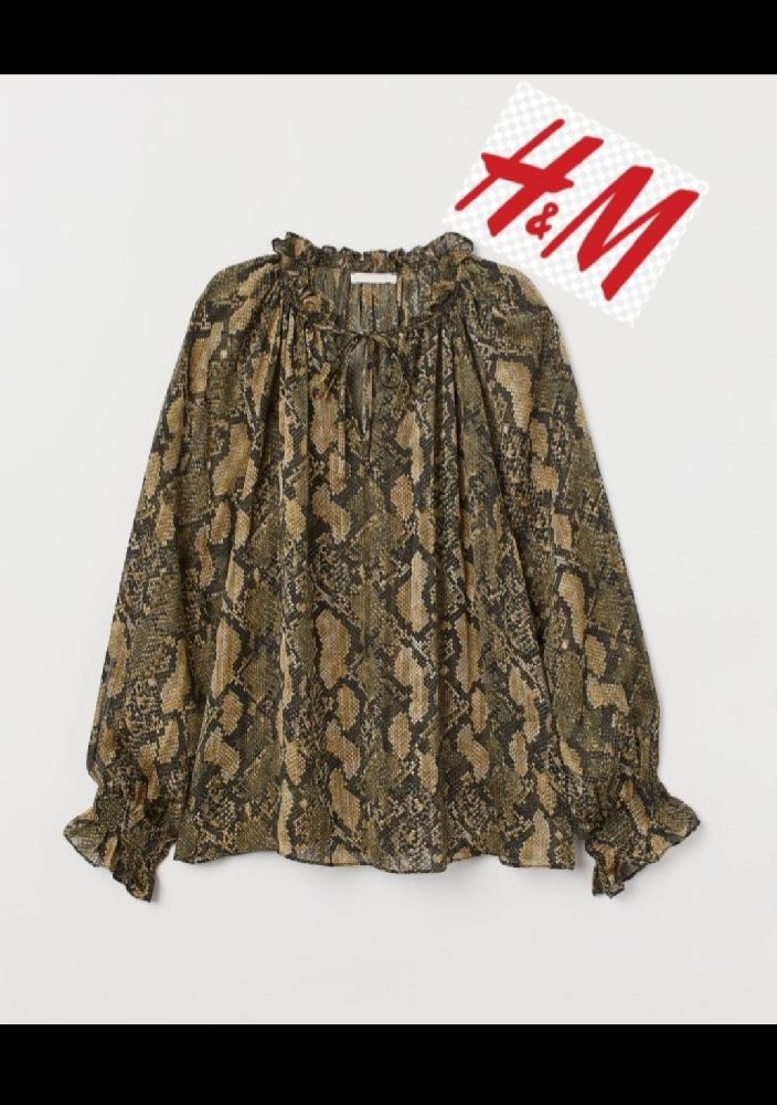 Chemise H&M Vert/motif peau de serpent  تلبس حتى 42