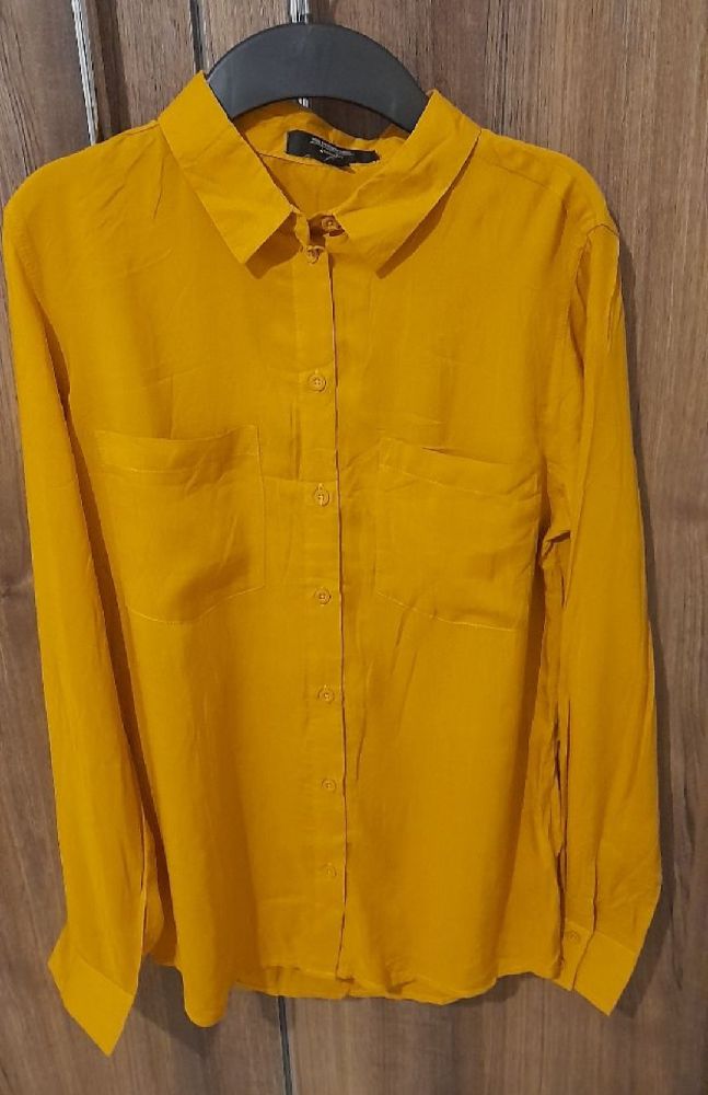 Chemise jennyfer fluide 😊100%viscose 😊jaune moutarde 😊neuf sans étiquette ✨️ 