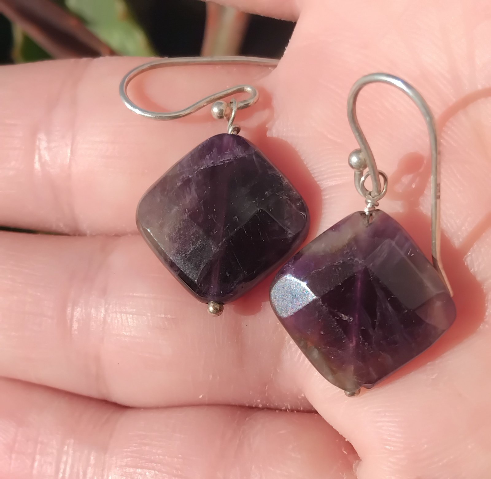 Boucles d’oreilles en argent & AMÉTHYSTE 