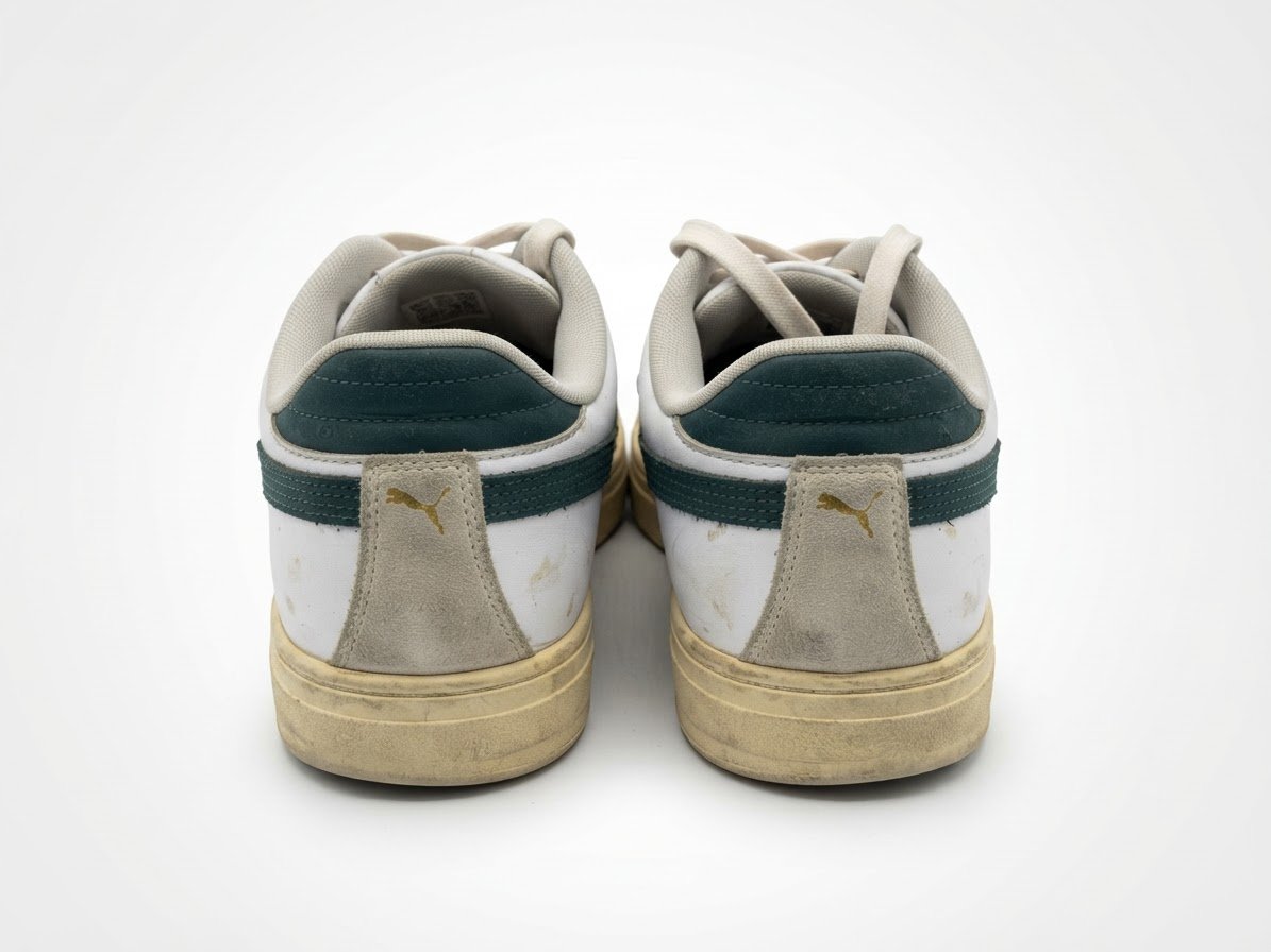 PUMA Baskets blanches et vert foncé
