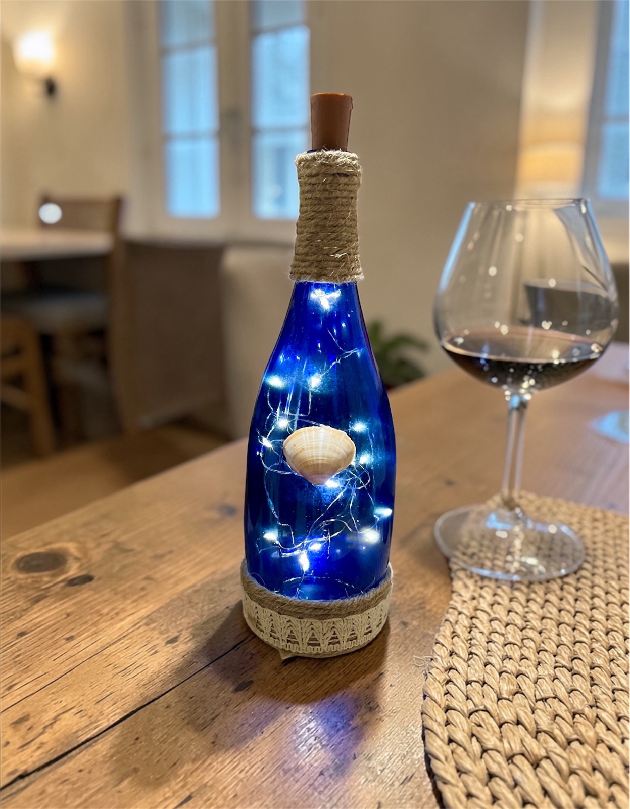 Bouteille décorative lumineuse – Fait main 