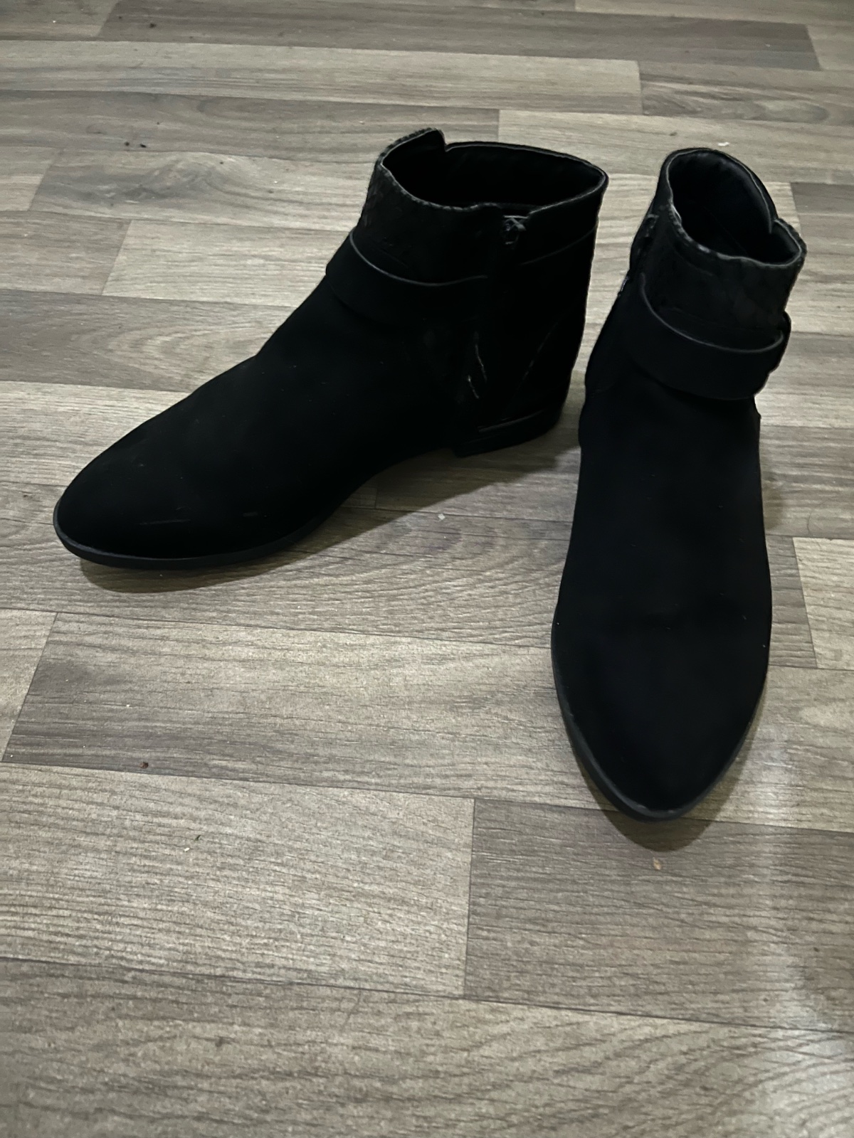 Bottines noires plates