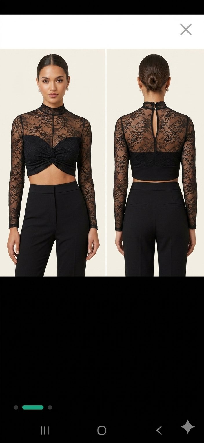 Pull  avec dentelle noir 