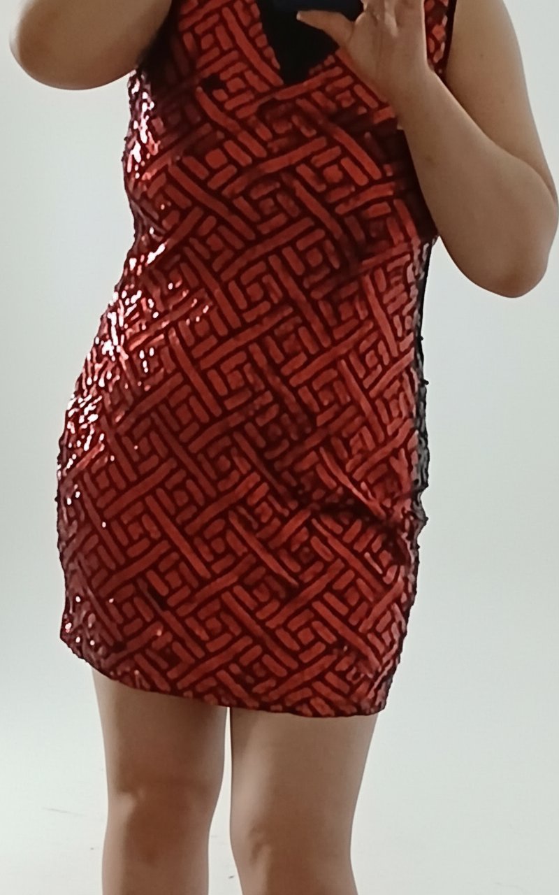 Robe soirée rouge chic et courte,la taille 36,38 