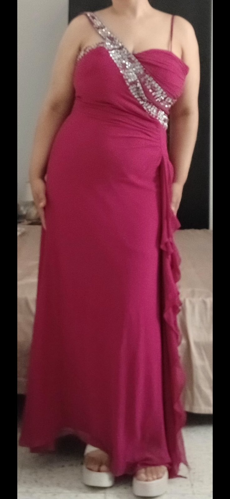 Robe soirée rosé, chic, la taille 38,40 