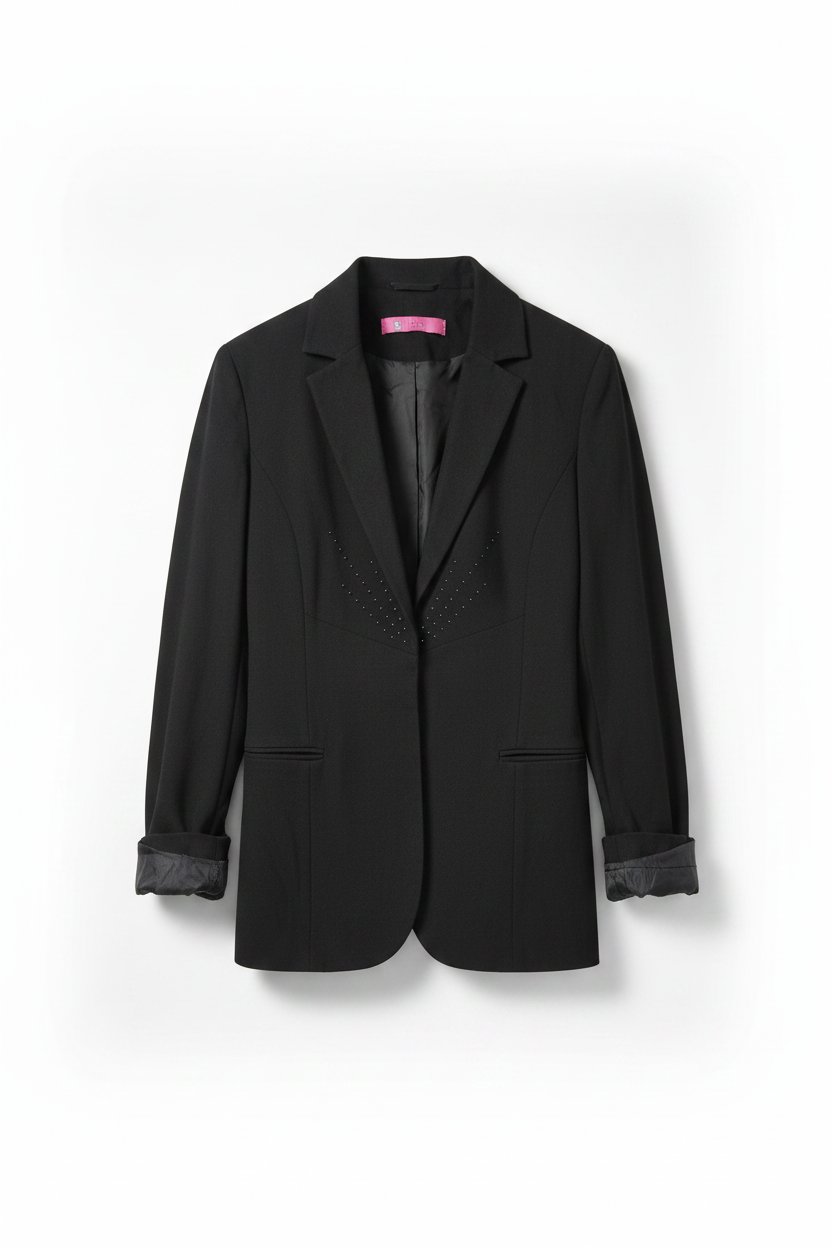 Blazer chic noire avec strasse 