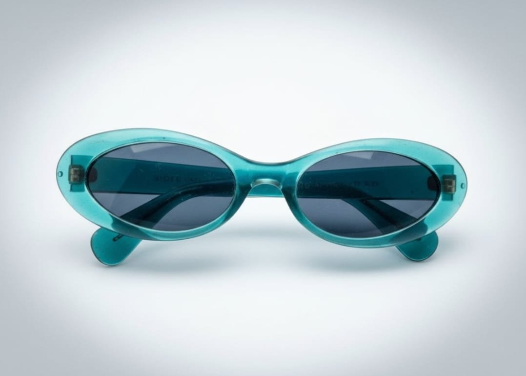 Vintage 1990s Deadstock "Bug Eye" Oval Sunglasses (Teal Green)