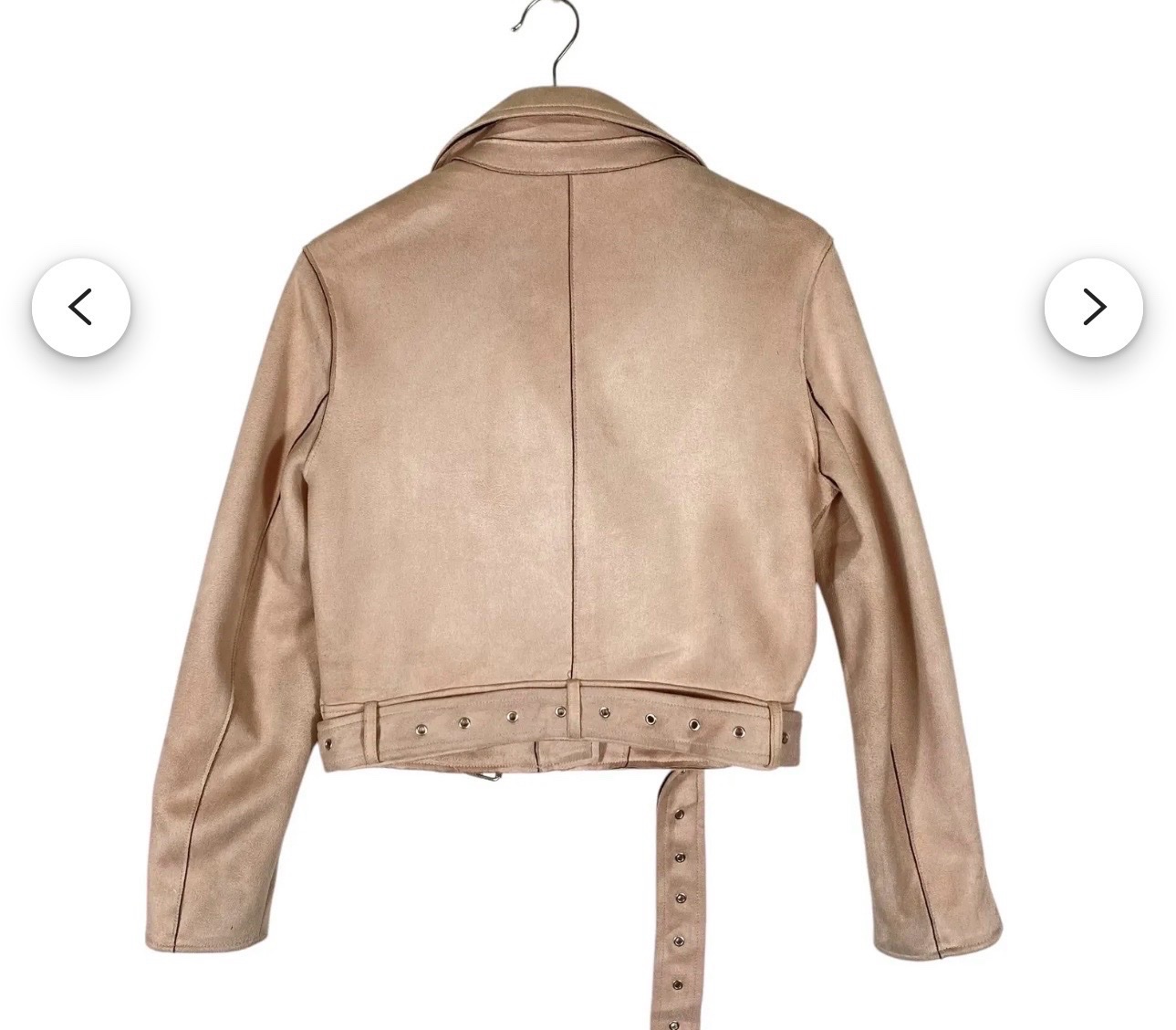 ZARA WOMENS CROP BIKER JACKET PINK