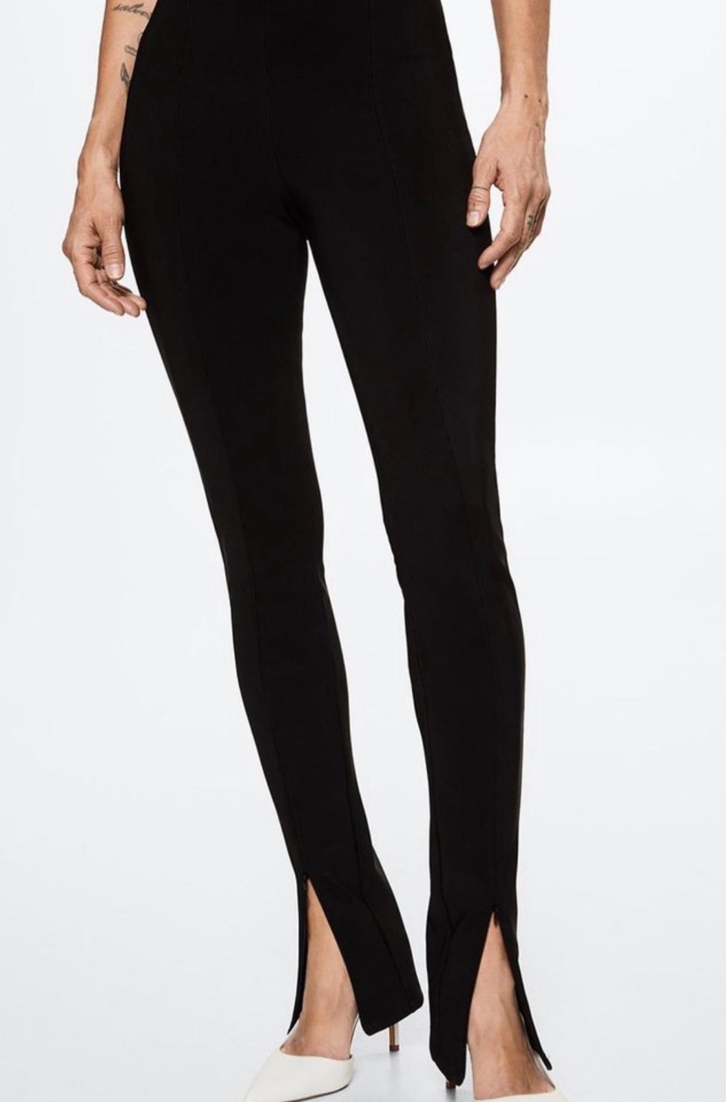 Leggings fendu sur le devant - Noir
