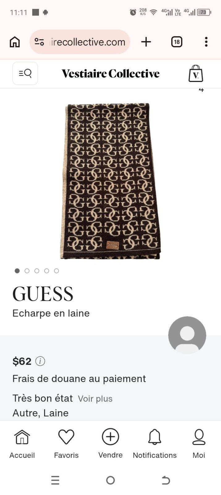 Echarpe guess en laine 170/25