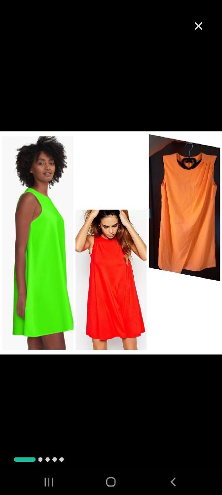 jolie robe trapèze orange fluo très stylée 