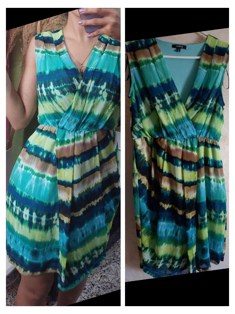robe imprimée dégradée de couleurs 