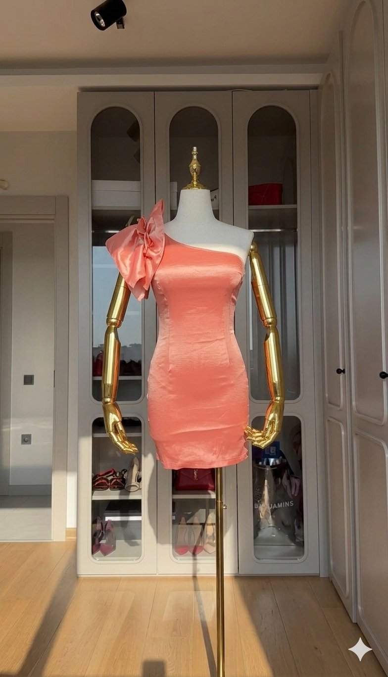 Robe soirée corail