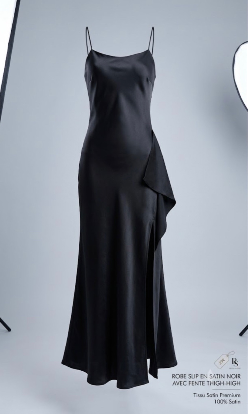 Robe satin noir 