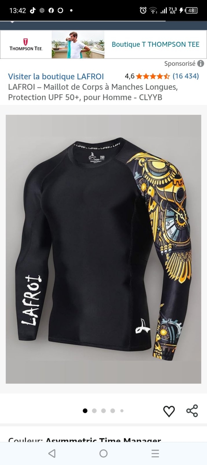T shirt pêche 