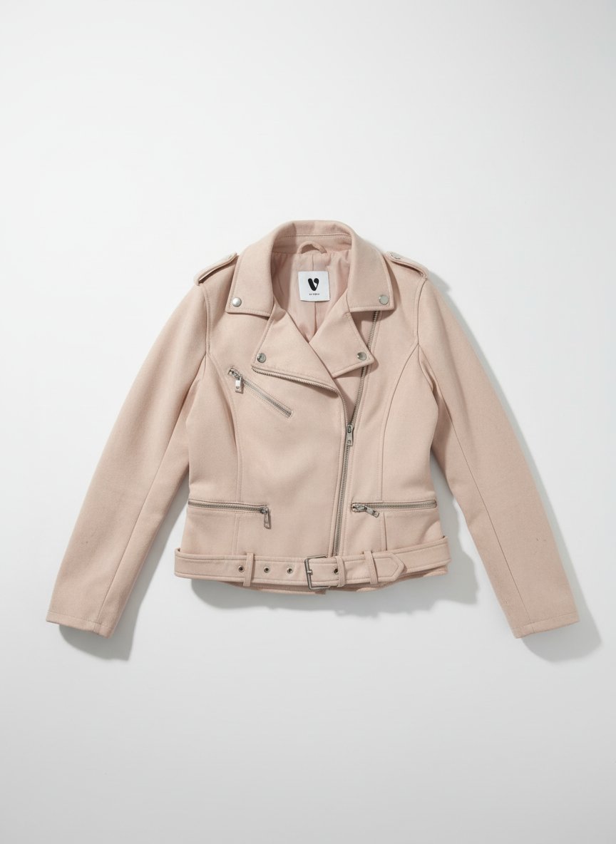 Blush pink moto jacket