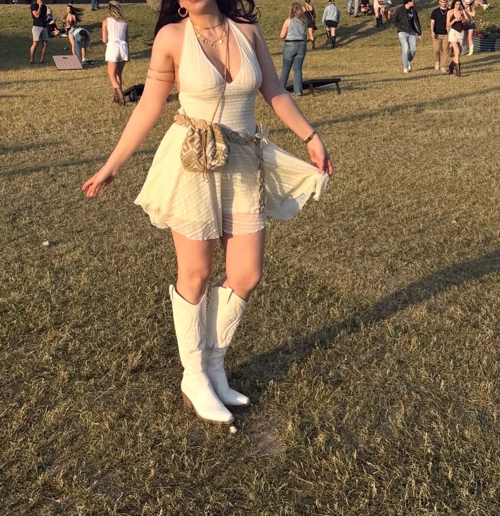 An off white dress
