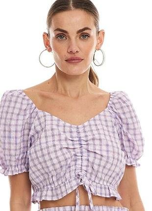 Primark purple gingham top size 38/42