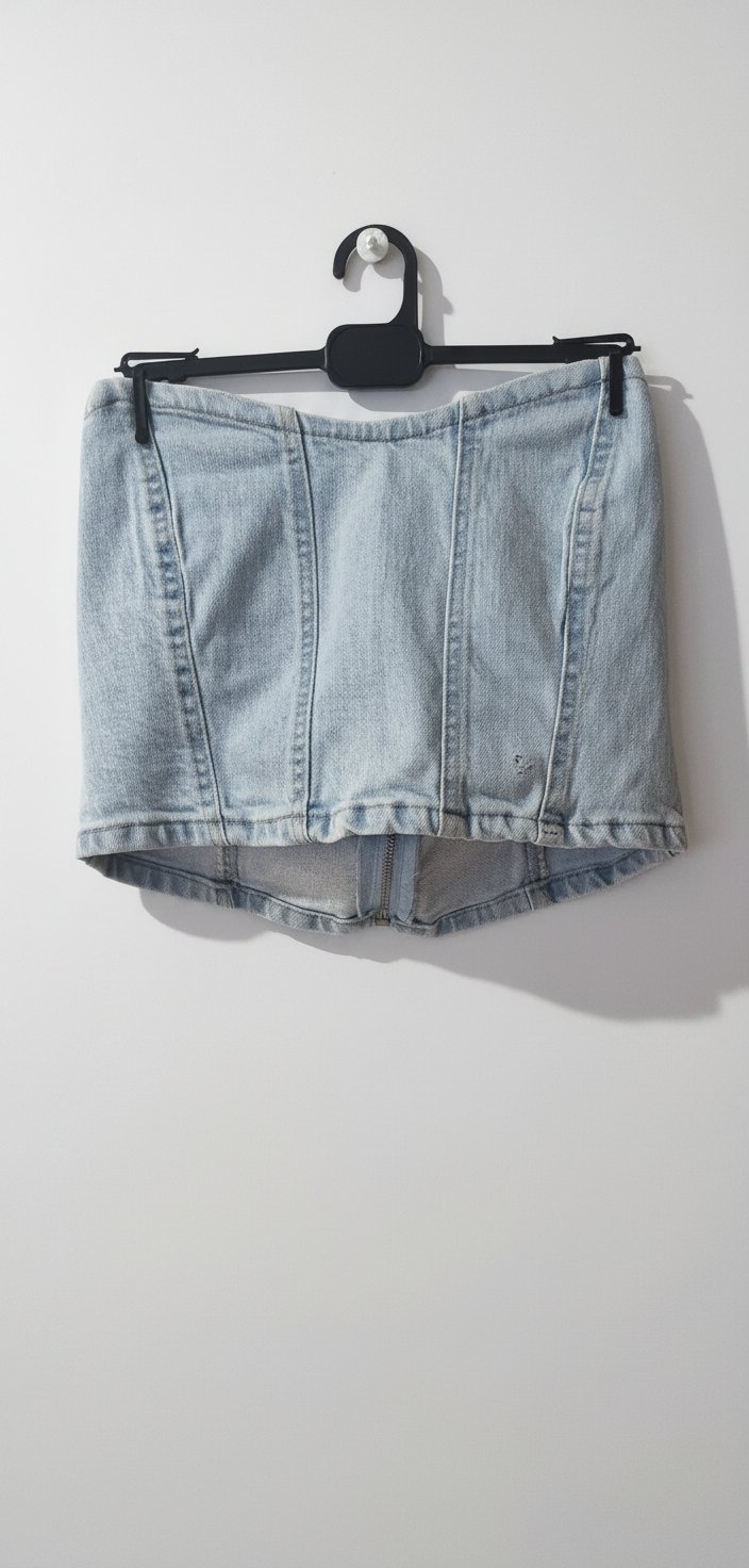 Bustier en jeans couleur bleu clair taille M